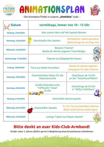 Animationsplan Ostern 2025